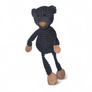 Cuddle Buddies Black Bear Ribbed Corduroy Stuffed Plush Flopsy Organic Cotton